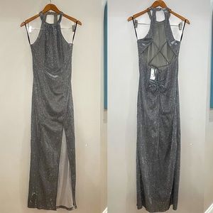 Silver Glitter Prom Dress size M